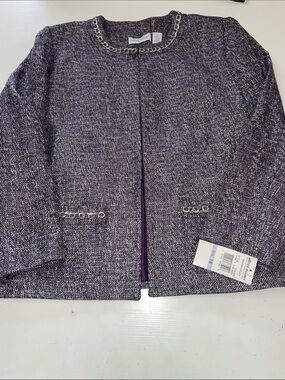 NWT Alfred Dunner Sonoma Valley purple blazer size 18